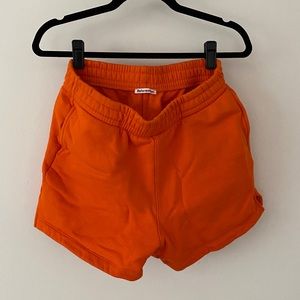 Reformation brooks classic sweat short size medium orange flame